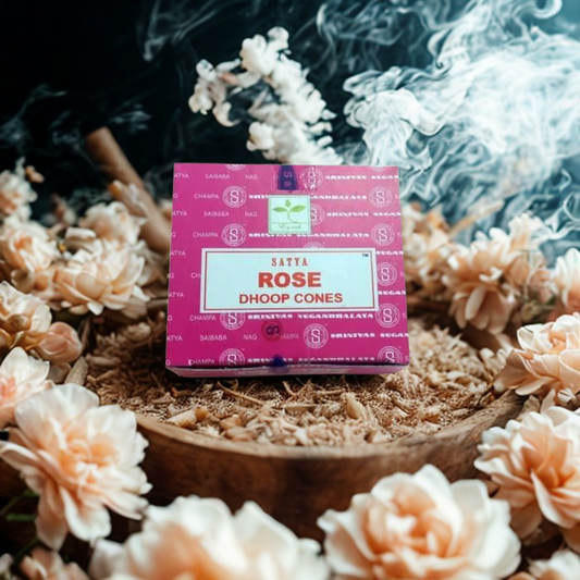 Encens Satya Rose – Amour & Harmonie (12 cônes, 24 g)