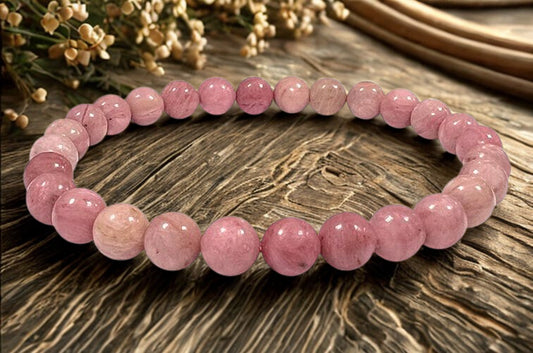 Bracelet en Rhodonite d’Australie – Perles 6 mm – Certifié par un Laboratoire de Gemmologie