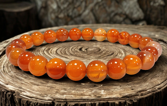 Bracelet en Cornaline – Perles 6 mm ou 8 mm – Certifié par un Laboratoire de Gemmologie