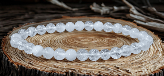 Bracelet en Cristal de Roche – Perles 6 mm ou 8 mm – Certifié par un Laboratoire de Gemmologie
