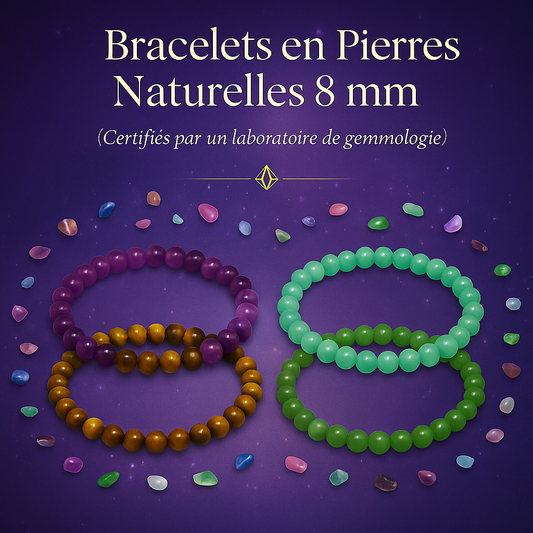 💜 Bracelets en pierres naturelles 8 mm – Pour harmoniser vos énergies, affirmer votre présence et rayonner avec élégance. ✨