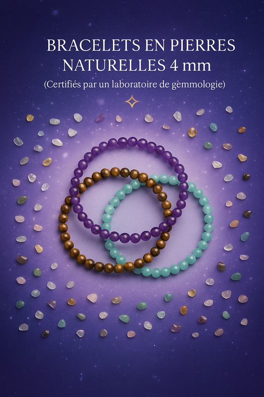 💫 Bracelets en Pierres Naturelles 4 mm – Certifiés et Énergétiques