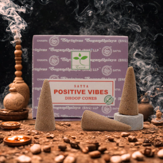 Encens Satya Positive Vibes – Énergie & Harmonie (12 cônes, 24 g)