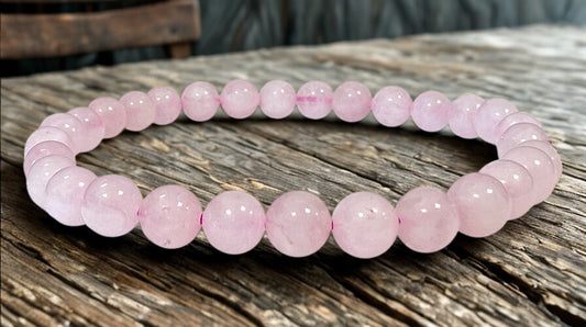 Bracelet en Quartz Rose – Perles 6 mm – Certifié par un Laboratoire de Gemmologie