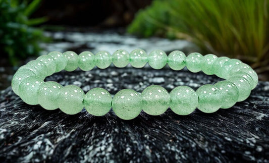 Bracelet en Aventurine Verte – Perles 6 mm – Certifié par un Laboratoire de Gemmologie