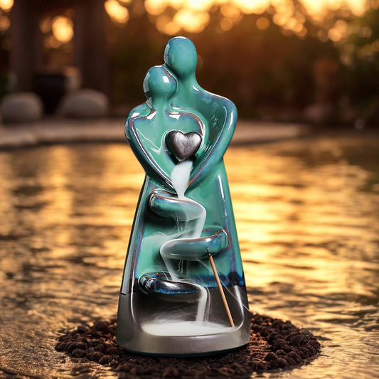 Encensoir Artistique Couple Mystique – Amour & Sérénité (Céramique Premium)